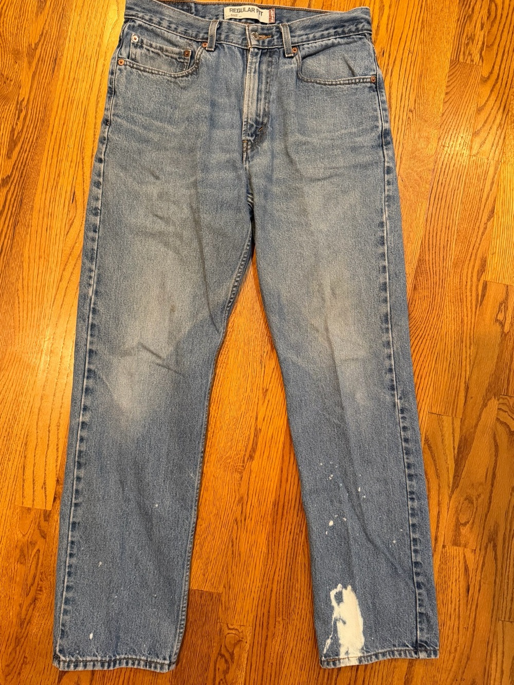 VTG Y2K Levis 505 Jeans Mens 32x32 Light Blue Distressed Straight Leg Red Tab - Picture 7 of 16